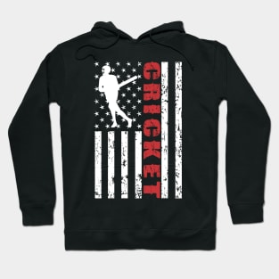 Cricket American Flag - US Sports Hoodie